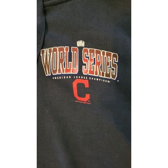 World Series American League Champs Navy Hoodie Zip up Jacket SZ M Cleveland MLB - Picture 2 of 7